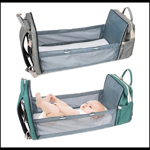 Diaper Backpack Changing Station Baby Crib Black - Picture 2 of 6